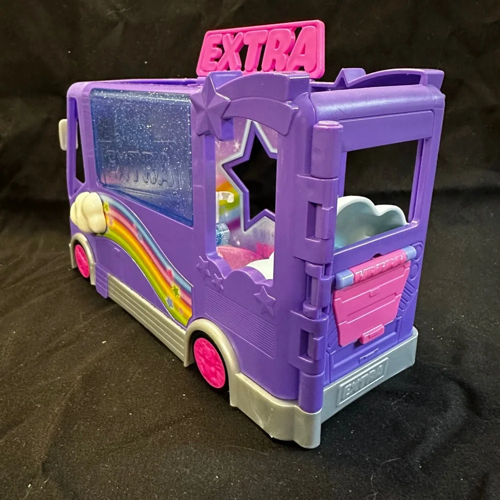 Barbie Extra Tour Bus Playset Purple Rainbow Sparkle Vehicle GYJ25
